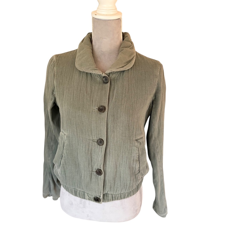 James Perse‎ Olive Green Cotton Bomber Jacket Minimalist Womens 2/Medium